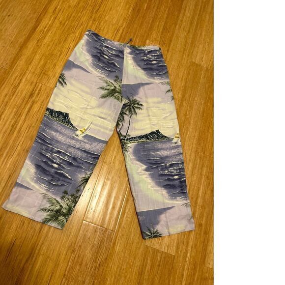 Tommy Bahama small silk cropped novelty pants pockets Lagen beach resort sail - Picture 7 of 7